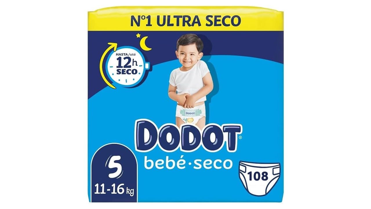 Pack 2 uds. Dodot Extra Absorción Pañal Talla 5 De 11 a 16 kg. - 54 unidades