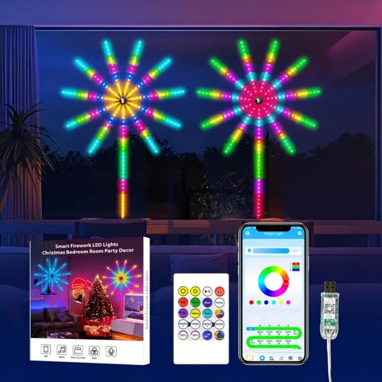 LED Firework Light for Decoration | RGB Firecracker Effect Decorative Light | Indoor & Outdoor Firework Lamp for Home, Garden, Party, Diwali & Festival Lighting (Multi 3)