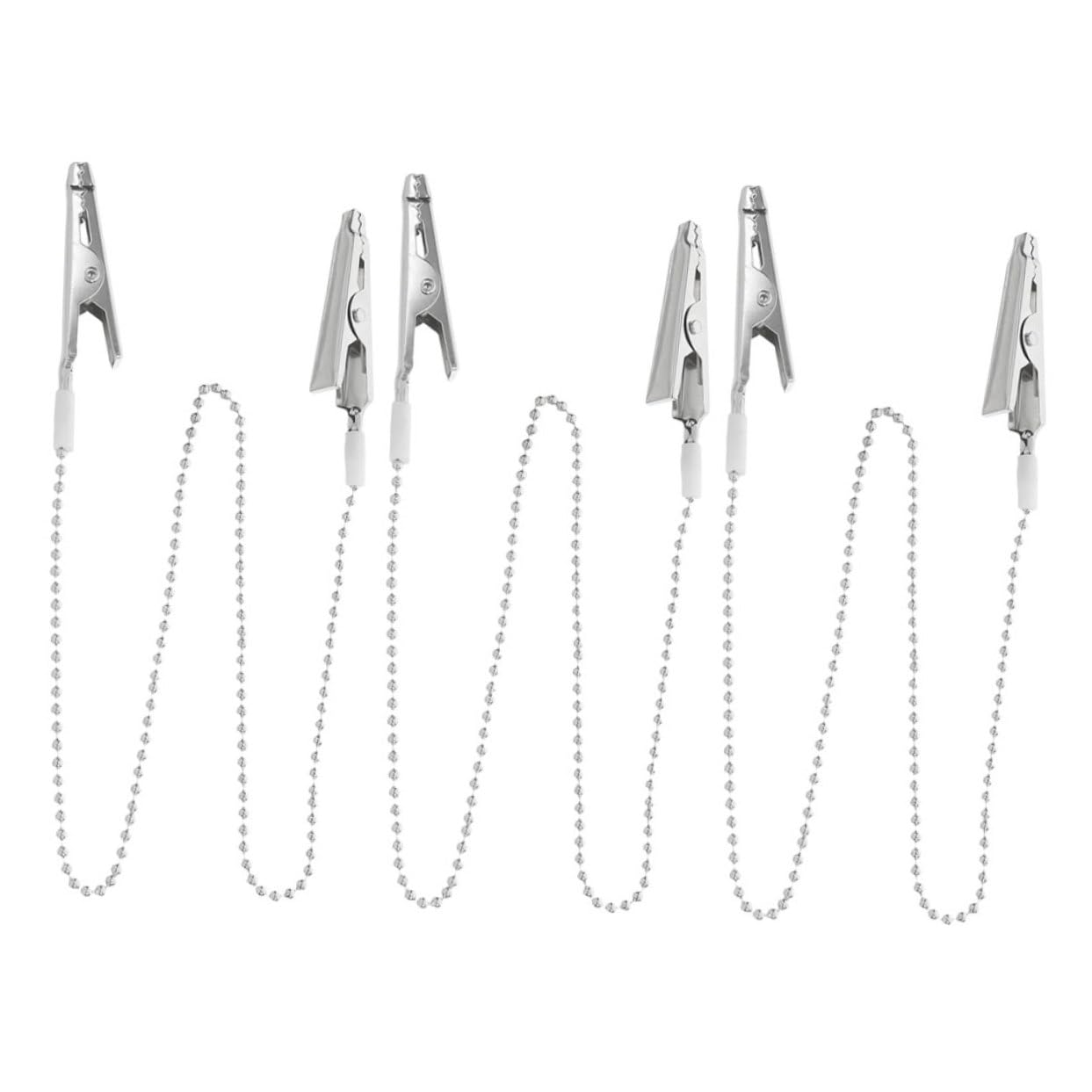 Luxshiny 3Pcs Napkin Holder Clips with Chain Bib Clips for Professionals Prevents Slippage Easy to Clean for Clinics and Nurses