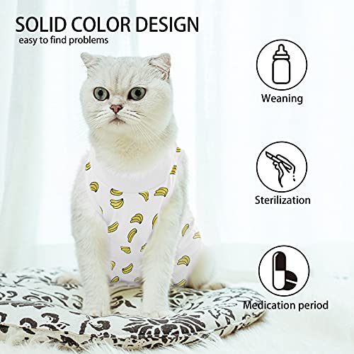 Image of Professional Surgery Recovery Suit for Cats Paste Surgery and Skin Diseases, After Surgery Wear Suit for Dog Cat Banana L