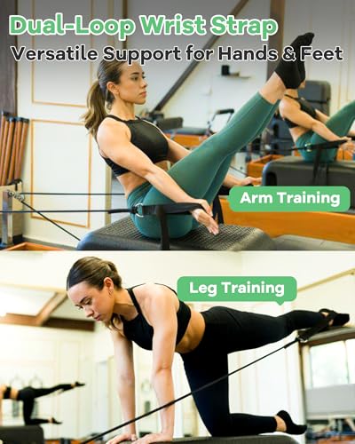 Wonderful Day 2PCS Pilates Straps for Reformer, Comfortable Enhanced Thickness, Fitness D-Ring Double Loop Exercise Straps for Home Gym Workout (Black) - Image 6