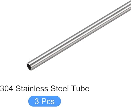 Miniatura 5 de METALLIXITY Tubo de acero inoxidable 316 (0.315 in de diámetro x 0.020 in de pared T x 9.843 in de largo), 3 piezas, tubo recto - para muebles del