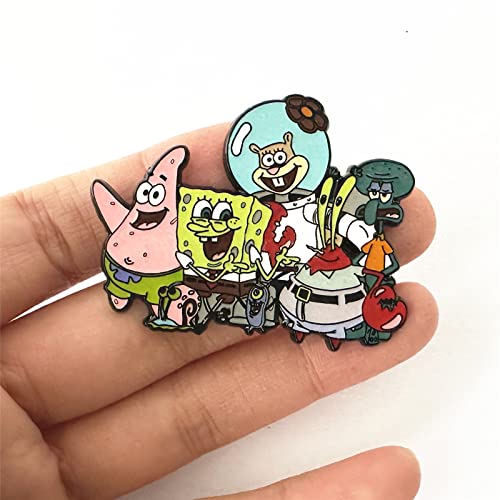 Amine Cartoon Spongebo Pins, Environmental Zinc Alloy Pin, Tv Movies Gifts Brooch For Boys, Girls And Women (1) #TOP6