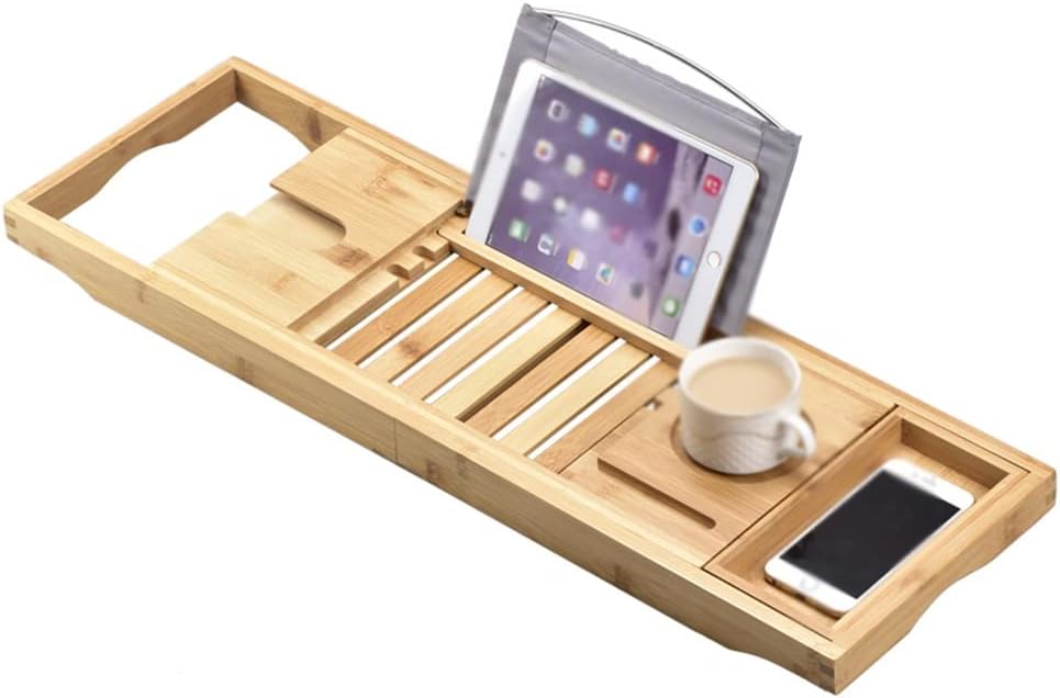 Bath Telescopic Bathtub Rack Mobile Phone Bracket Multi-Functional Storage Shelf