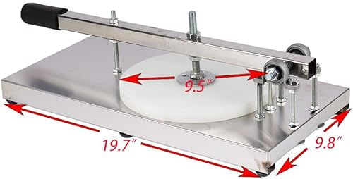 Miniatura 2 de Máquina de prensa de masa de pizza de 9.5 pulgadas, prensa de pizza doméstica de acero inoxidable con placa portátil para masas comerciales Chapati