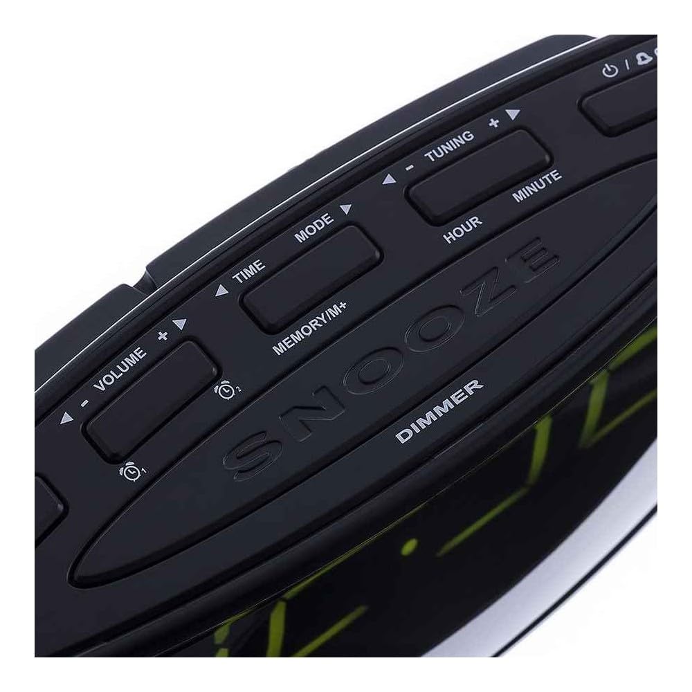 Radiowecker Uhrenradio Uhr Wecker AM/FM Radio Helligkeitsregler mit extra großem Display