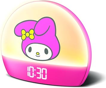 Hello Kitty Sunrise Alarm Clock Multicolor Lights, USB Charging, LED Display, and Snooze Function