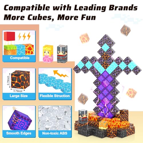 image for Coodoo 110PCS Magnetic Blocks - Build Mine Magnet World Magic Sword Po