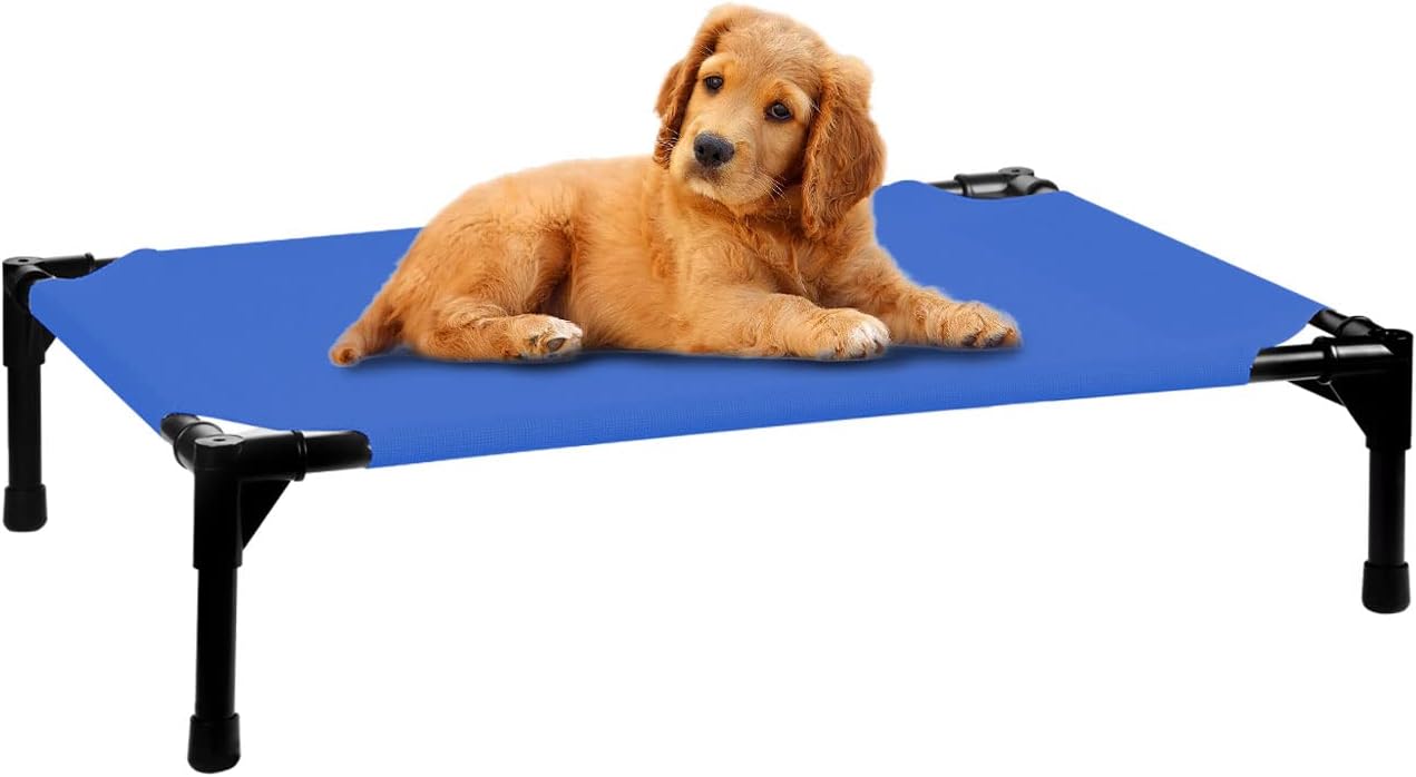 FIOCCO Elevated Dog Bed Dog Cot with Chew Proof Mesh for