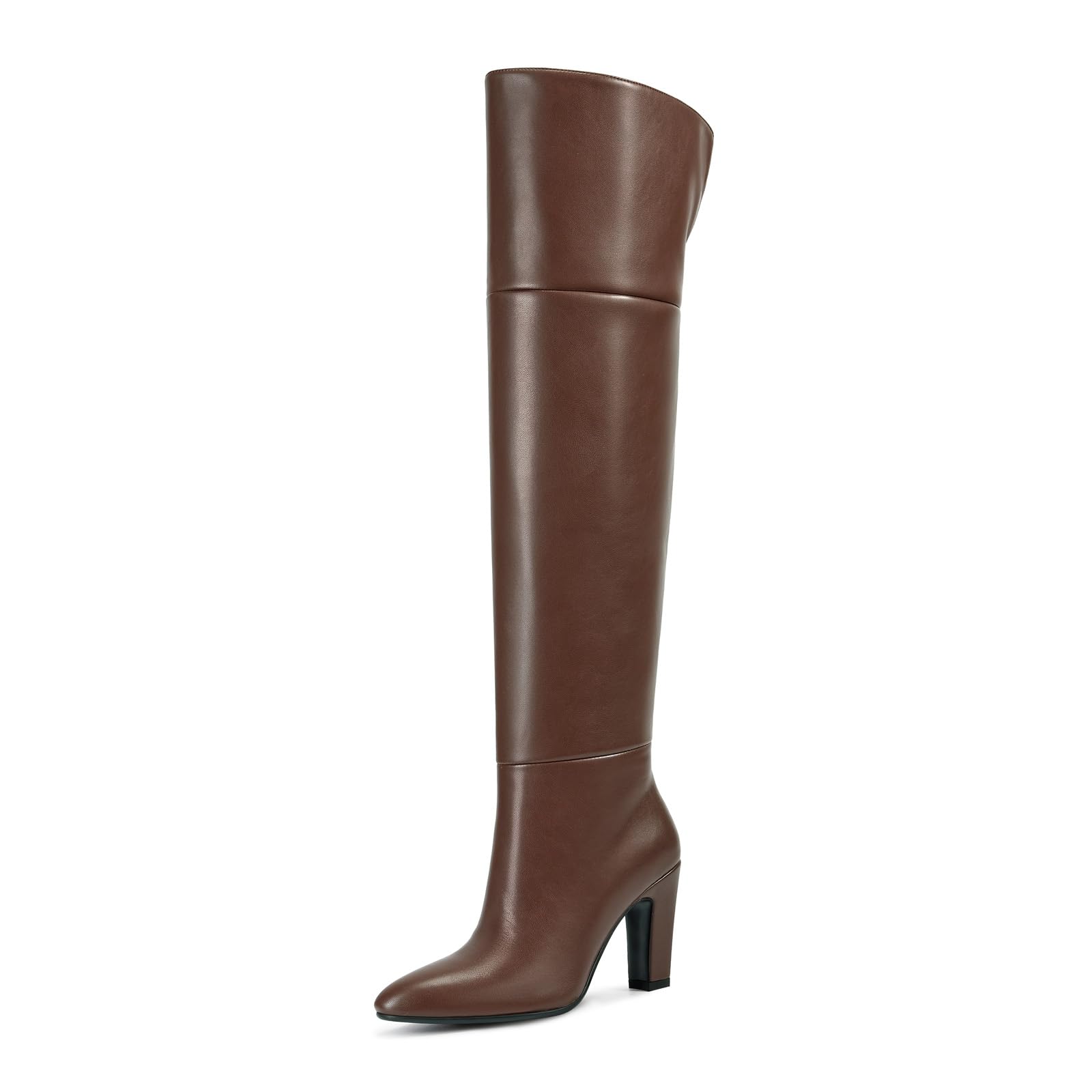 Thigh High Boots for Women, Over the Knee Boots with Chunky Heel, Side Zipper, Wide Calf Design, Stylish and Comfy-image-36