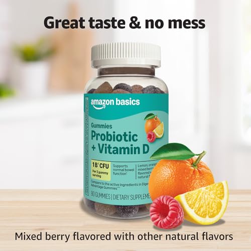 Amazon Basics Probiotic with Vitamin D Gummy, 80 Count view 3