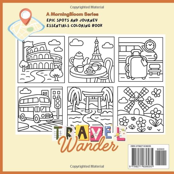 Travel Wander: Epic Spots and Journey Essentials: Coloring Book for Teens and Adults Explorer image 3