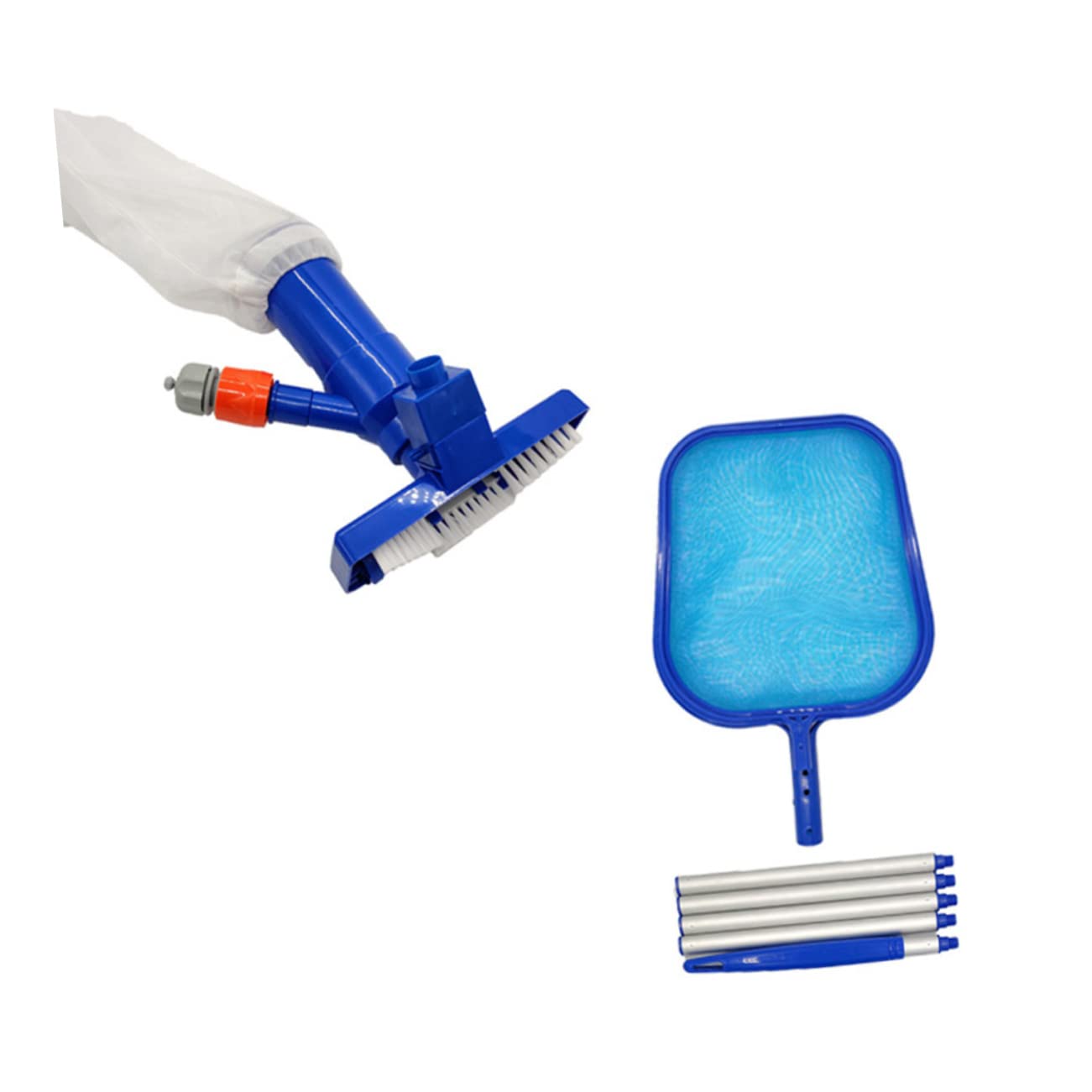 Épuisette de Nettoyage de Piscine 1 Set Bleu Plastique Aluminium