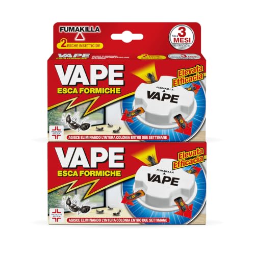 Insetticida Vape Antiformiche - 2 Confezioni da 2 Esche Per Uso In Spazi Interni e Esterni