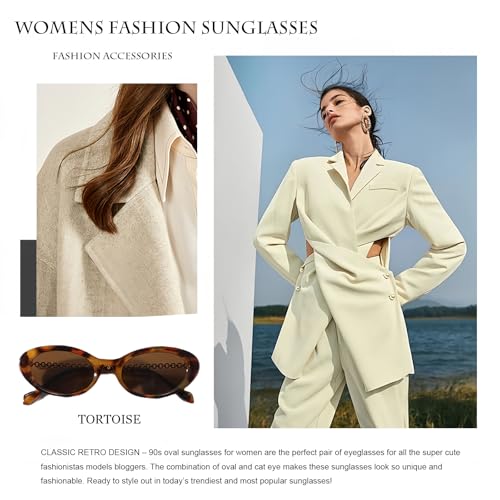 Gleyemor Retro Oval Sunglasses for Women Fashion Small Oval Sunglasses 90s Vintage Shades4