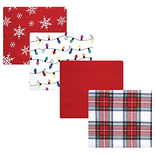 Image of Hudson Baby Unisex Baby Cotton Flannel Receiving Blankets, White Tartan, One Size