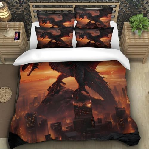 Housse de couette chat 220x240cm fermeture éclair lit king - 5