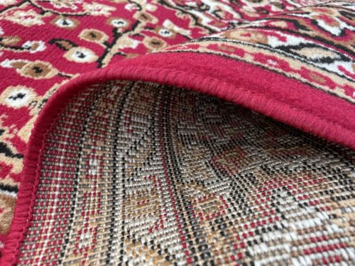 Image of TTC THREAD & TEXTURE CARPET Traditional Comfort: Power-Loomed Carpets for Living Room- Every Space Area Rug Color Red Size 4x5.5 Feet (110x173cm)