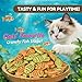Puddonio Catnip Cat Treats, Chicken & Salmon Flavor Crunchy Cat Biscuits, Fish-Shaped Training Snacks for Adult Cats, 8 oz