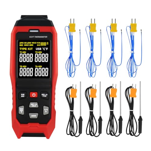 Compatibile con termocoppie di tipo K, J e T-type: il versatile data logger a termocoppia è compatibile con sonde di tipo K, J e T, offrendo funzionalità multiuso per soddisfare la stragrande maggioranza dei requisiti di misurazione della temperatura industriale. Offre una praticità eccezionale