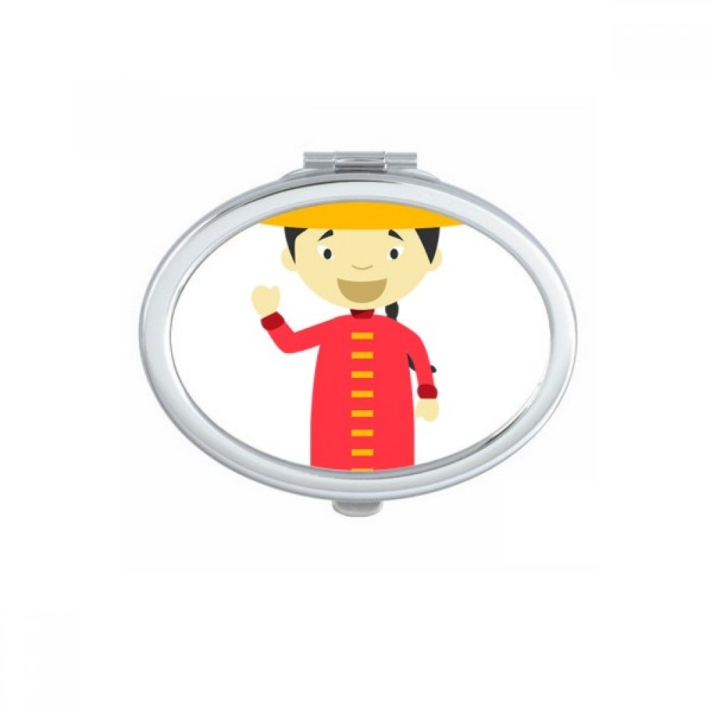 Miroir de poche Canada avec motif cartoon ovale compact et portable pour retouches