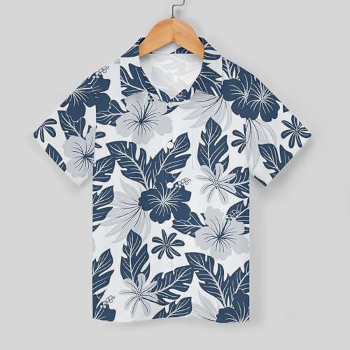 Boys Coconut-Palm Hawaiian Shirt Short Sleeve Button Down Shirts Summer Beach Shirts Tops for Kids Teens3