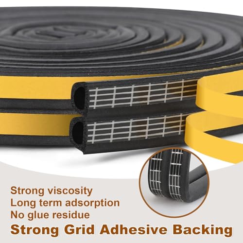Image of Sealing Tape for Doors Windows, Self-Adhesive Foam Tape, Door Seal Window, Rubber Foam Seal Anti-Collision /Soundproof /Waterproof /Dustproof, 5 m, Black