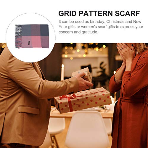 PRETYZOOM Cachecol Feminino Xadrez de Inverno Quente Xadrez Cashmere Sensação Echarpe Borla Grossa L