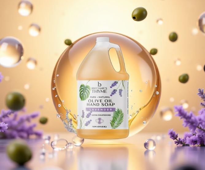 Brittanie's Pure Organic Castile Liquid Olive Oil Soap Refill | Face, Body Wash, Dishes, Pets & Laundry | Vegan & Gluten Free Non-GMO (Lavender 1 Gallon) - Image 8