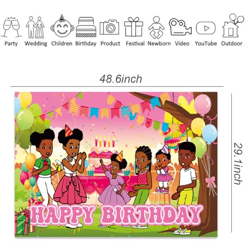 Banner de fondo para fotografía de fiesta infantil 4.16x2.3 Ft miniatura 4