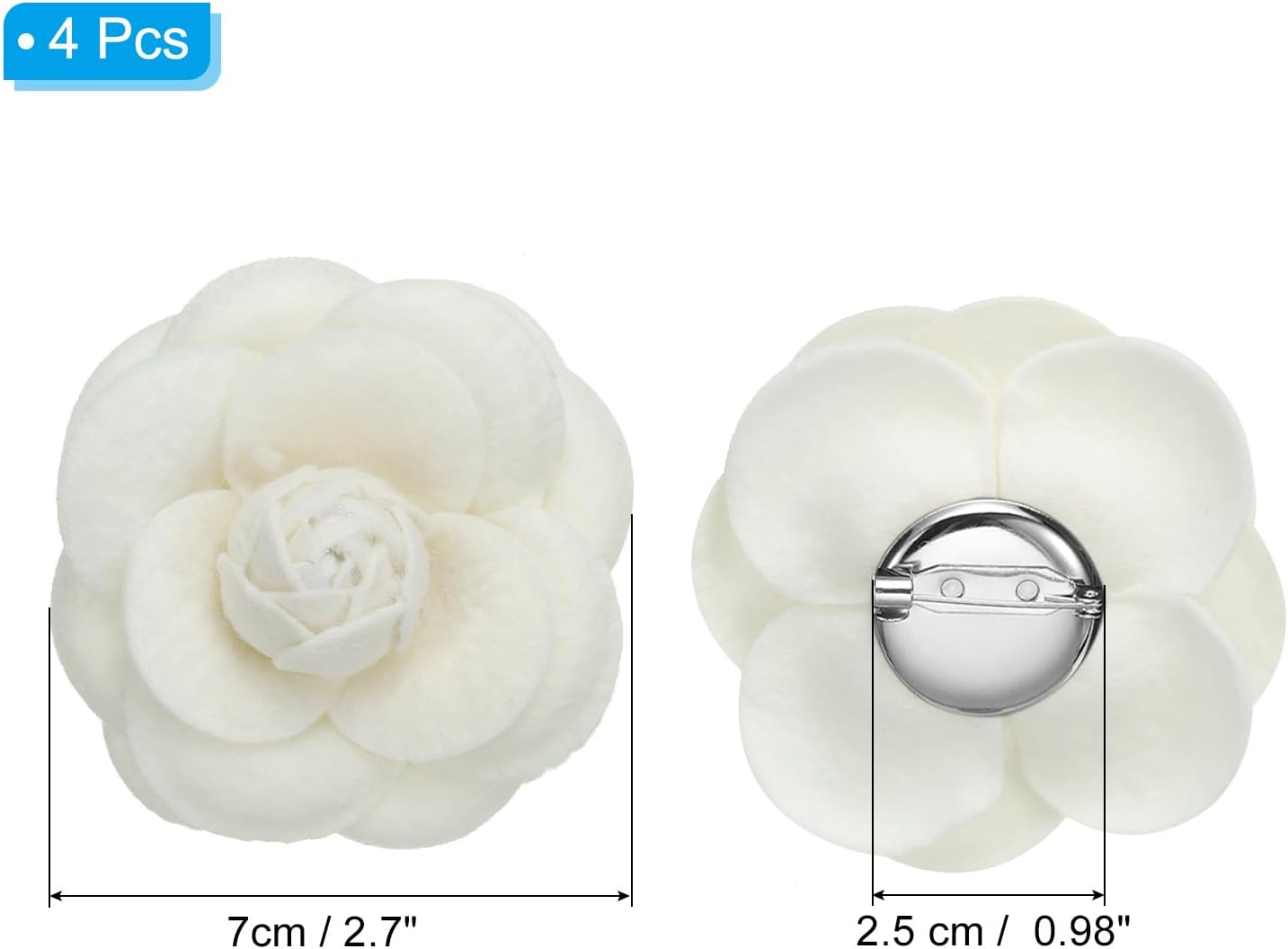 PATIKIL Camellia Fabric Pin, Flower Brooch Artificial Flowers Brooches for Women Girls Cloth Wedding Party Decor Accessories Gift