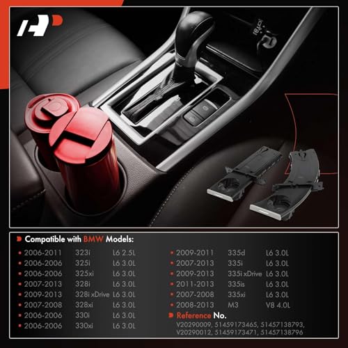 Inserto porta vasos gris A-Premium compatible BMW 2 unidades miniatura 2
