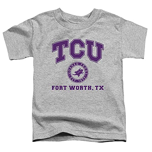 Texas Christian University TCU Official Circle Logo Unisex Toddler T Shirt,Athletic Heather, 3