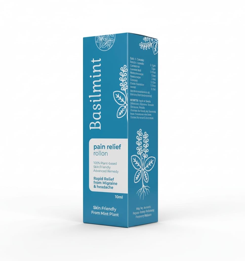 DrugsWell BasilMint Headache & Migraine Relief Roll-On | Instant Cooling Comfort with Menthol, Camphor & Eucalyptus | Non-Greasy | 10ml-image-20