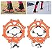 Leapiture 8‑Tooth Crampons Foot Cover Universal Non Slip Gripper Spikes Ice and Snow Outdoor Walking Mountaineering Skiing Crampons (Orange)