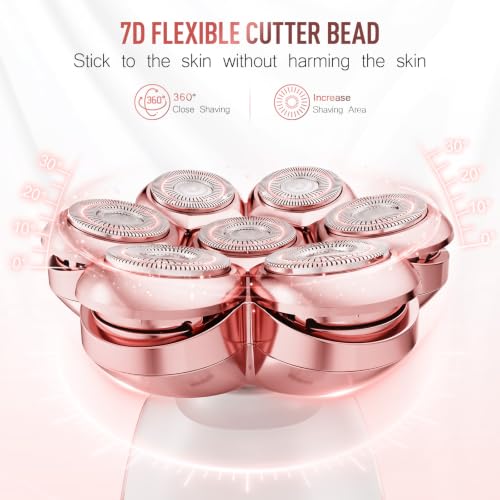Image of Electric Razors for Women Legs: Rechargeable Body Shaver - Waterproof Wet Dry Shaver for Women Lady Face Underarms Pubic