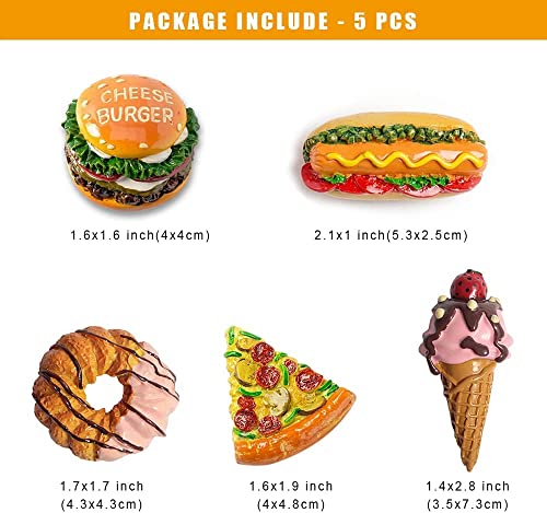 5 imanes decorativos para refrigerador con formas de comida miniatura 5
