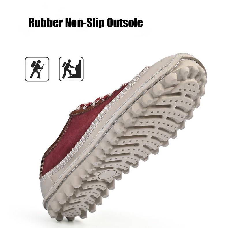 Men's Leather Hand Stitching Casual Walking Shoes Fashion Lace-Up Comfortable Soft-Soled Flats Shoes for Hiking Trekking Driving Business Working Office3