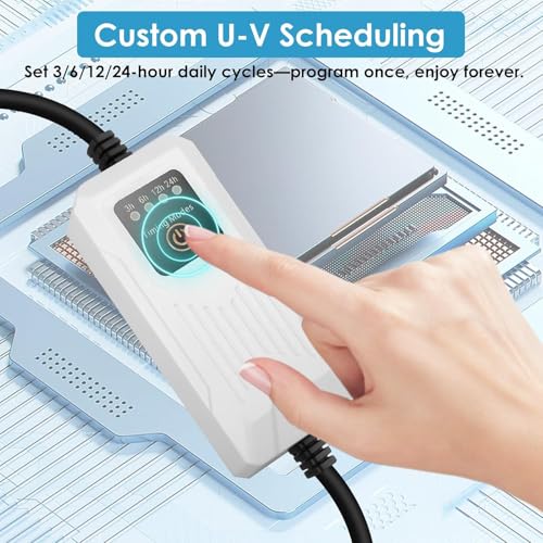 Image of 136GPH Aquarium Filter with U-V Light and Timer for 10-40 Gal Tank | For 10-40 gal small tanks; adjustable flow, direction control, aeration and daily U-V timer
