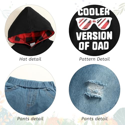 YALLET Toddler Baby Boy Clothes, Long Sleeve Letter Hoodies Top+Ripped Denim Pants 2pcs Fall Winter Outfit Sets4