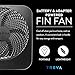 Treva 10-Inch Portable Fan, Powered by Battery and/or AC Adapter - Desk Fan Air Circulating with 2 Cooling Speeds for Personal and Travel Use (Black) (OOS)