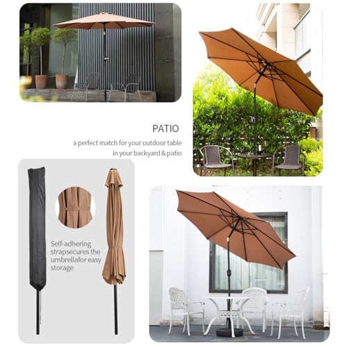 Parasol tarasowy przesunięty - Parasol na zewnątrz do ogrodu przy basenie pokładu trawnika - Przenośny parasol plażowy z UPF50+ ochrona przed przyciskiem nachyleniem i korbem ułatwiającym użytkowanie