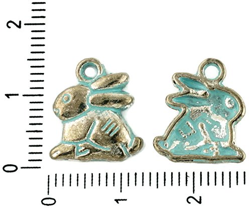 10pcs ceca Blu Turchese Patina di Antico Tono