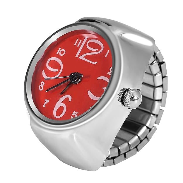 RHOSYN Unisex Finger Ring Watch for Girls/Women/Men/Boys Ring Valentine Gifts Jewellery Stylish Stretchable (Red) (B0CVN7TTHF) Amazon Price History, Amazon Price Tracker