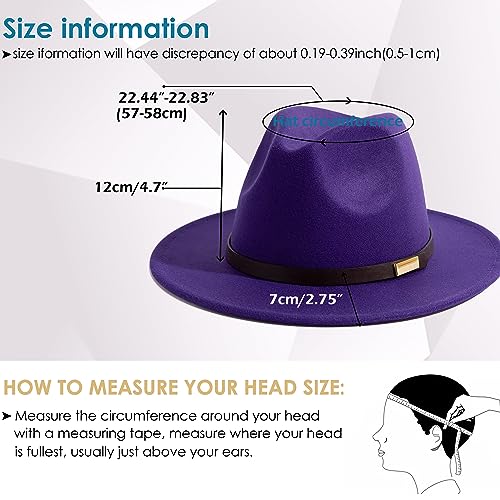 Image of Fedora Hats for Men Wide Brim Panama Hat with Classic Belt