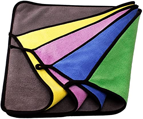 Image of Auto Hub 400 GSM, Microfiber Double Layered Cloth 30x40 Cms 3 Piece (Mix) Cloth Set, Extra Thick Microfiber Cleaning Cloths Perfect for Bike, Auto, Cars Both Interior and Exterior.