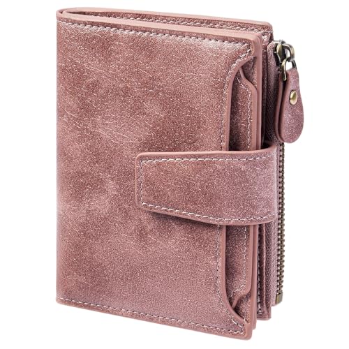 Image of FALAN MULE Small Wallet for Women Leather Bifold Compact RFID Blocking Small Womens Wallet Purse