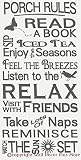 Porch Rules Sayings & Quote Lettering Wall Vinyl Sticker Decal Subway Art 21x10.5 Color Choices - St