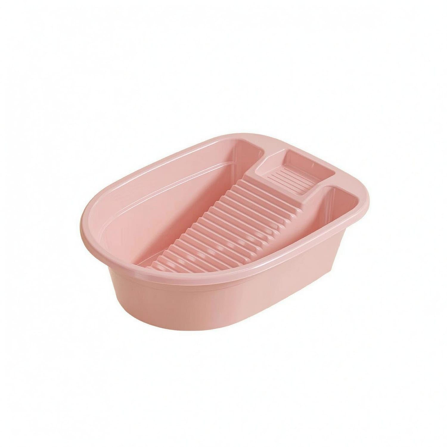 Ribbed Surface Washboard Basin Open-Top Hand Washing Basin, Pink, M-image-8
