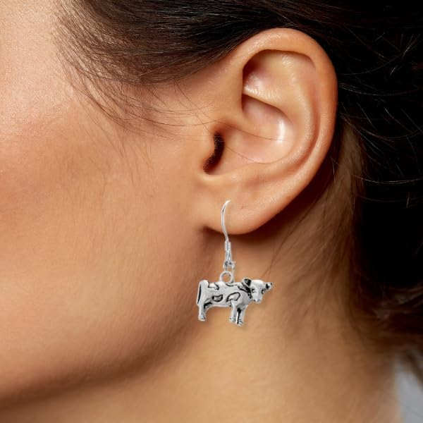 Cow Earrings for Women, Cow Farm Pet Dangle Hook Earrings, Dairy Cattle Dangle Farm Animals Jewelry, Cow Gift - Image 5